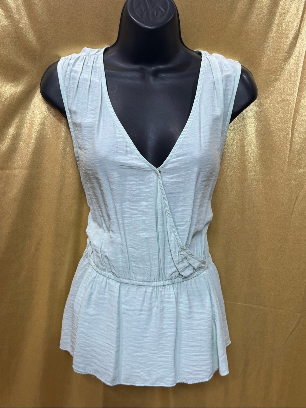 14th & Union Mint Green Sleeveless Surplice Peplum Blouse - Size M